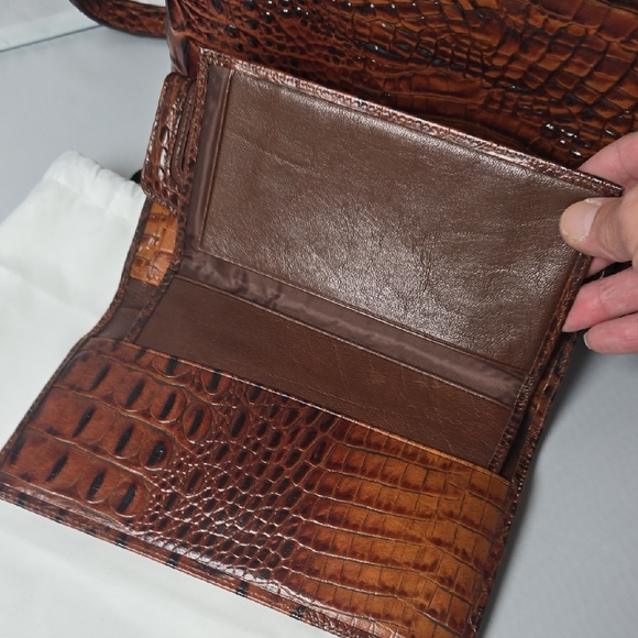 Brahmin Rich Brown Crocodile Embossed Satchel Set - Picture 6 of 15